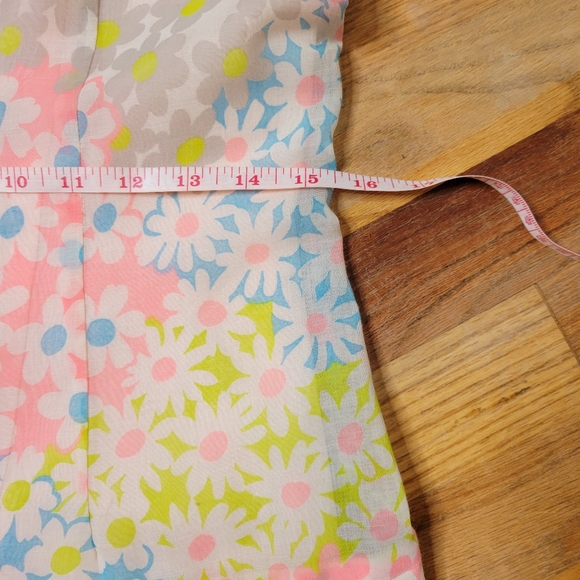 Vintage 1960s Eve Carter Floral Sleeveless Dress with Pleated Skirt - Picture 13 of 16